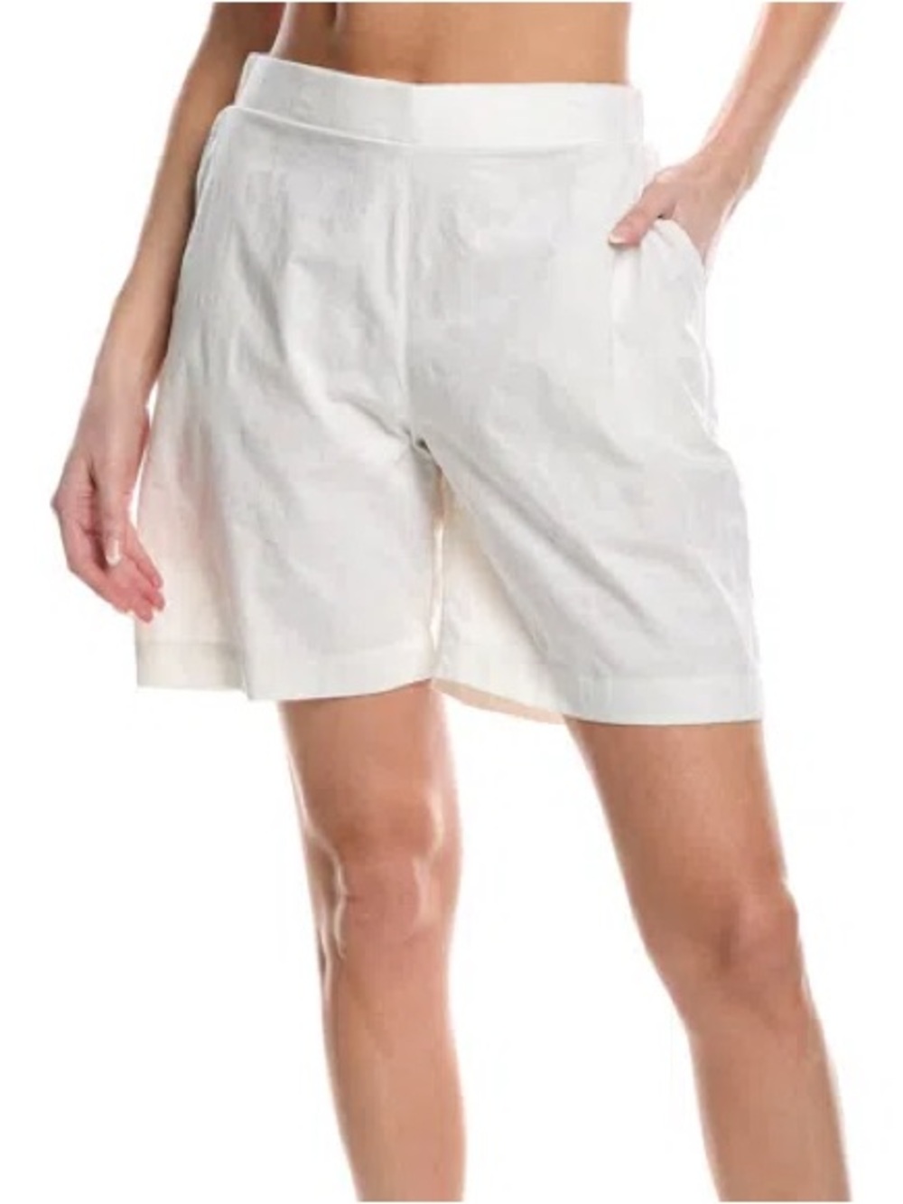 Hanro Urban Casuals 100% Cotton Tailored Shorts Small White Shaded Blossom Beach